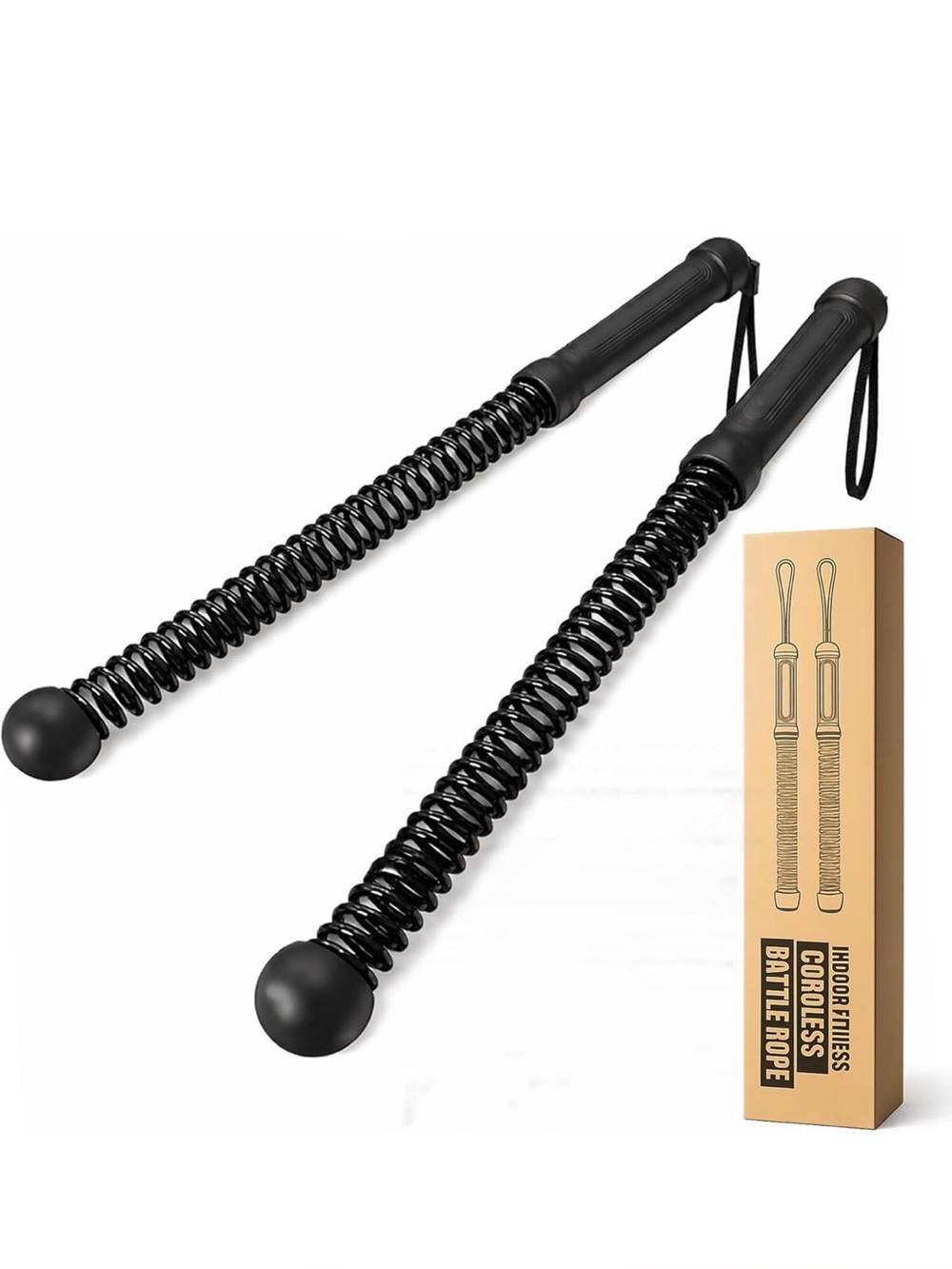Cordless Battle Ropes for Home Gym Ropeless Heavy Duty Portable